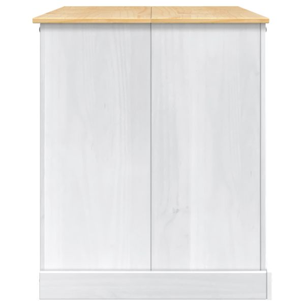 Кухненска количка 2 pcs Бяло и восък от мед 112 x 77 x 91,5 см