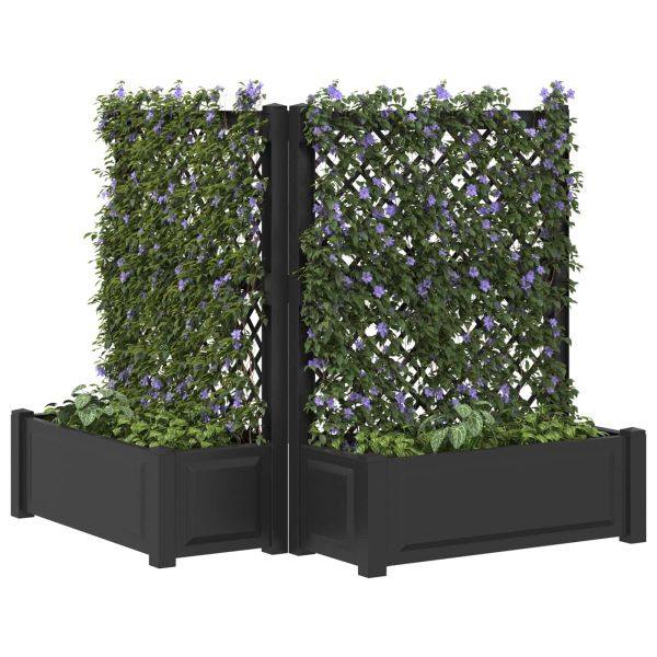 Голяма саксия с решетка 2 бр. ПП Антрацит