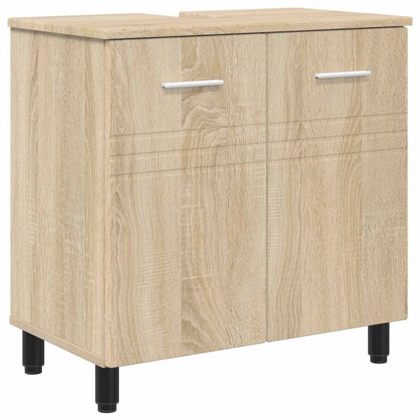 Шкаф със светло за баня Дъб сонома 60 x 35 x 60 см