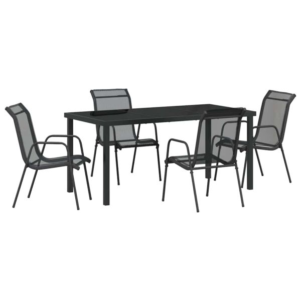 Комплект за хранене в градината 5 pcs Черно