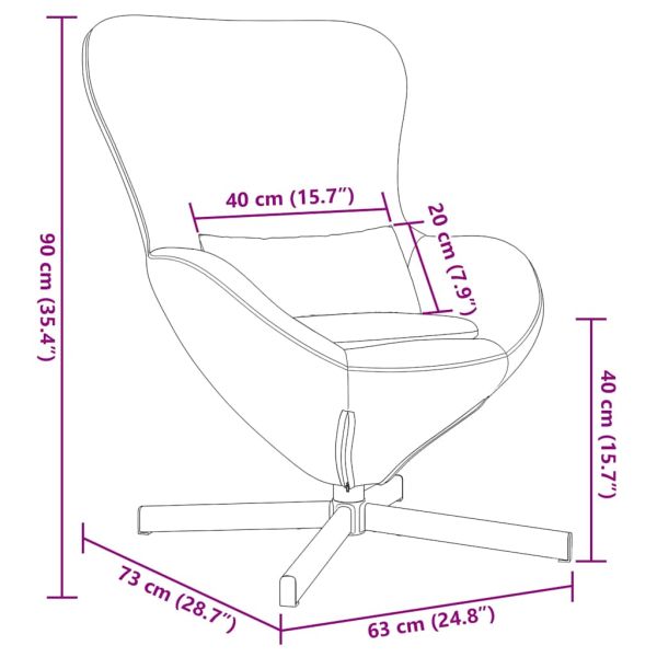 Стол яйце Жълто 63 x 73 x 90 см Кадифе