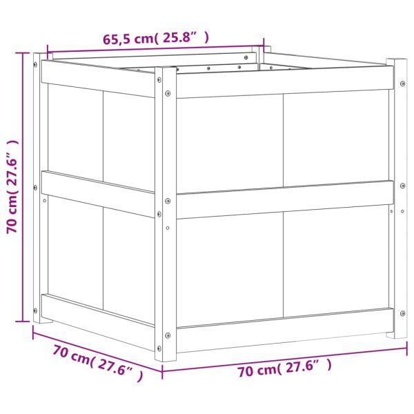 Градински сандък, 70x70x70 см, дугласко дърво масив