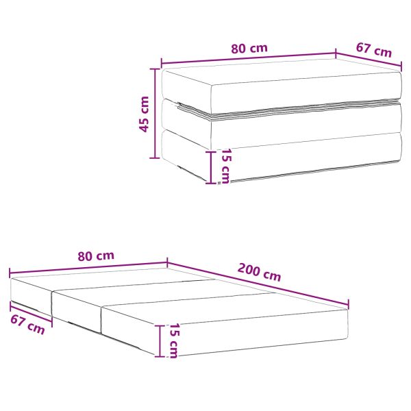 Сгъваем диван легло 80 x 67 x 45 см Тъмносиво