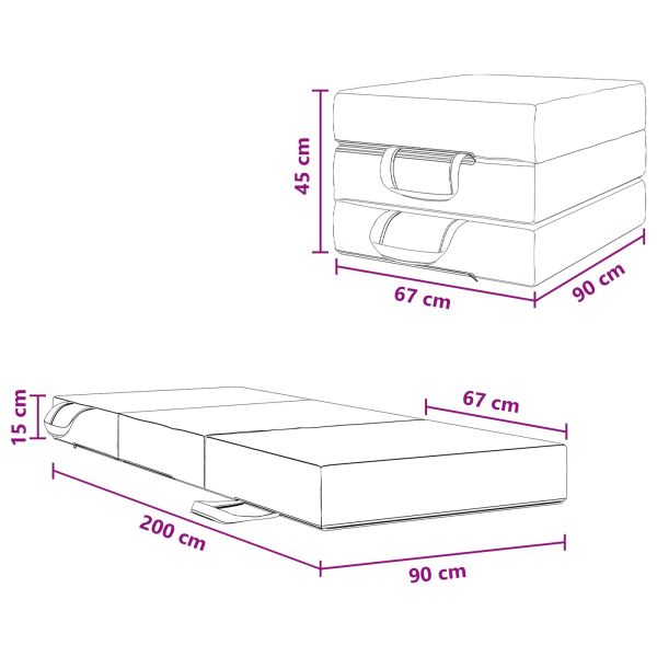 Сгъваем диван легло 90 x 67 x 45 см Таупе