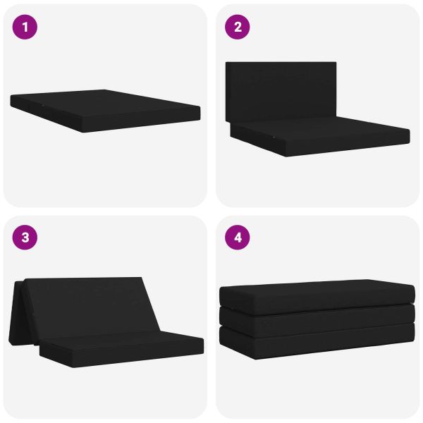 Сгъваем диван легло 120 x 67 x 45 см Черно