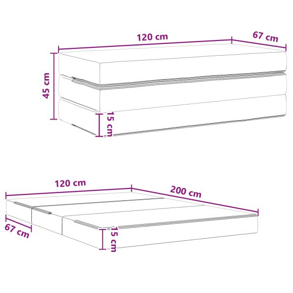 Сгъваем диван легло 120 x 67 x 45 см Таупе