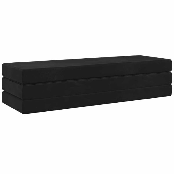 Сгъваем диван легло 180 x 67 x 45 см Черно