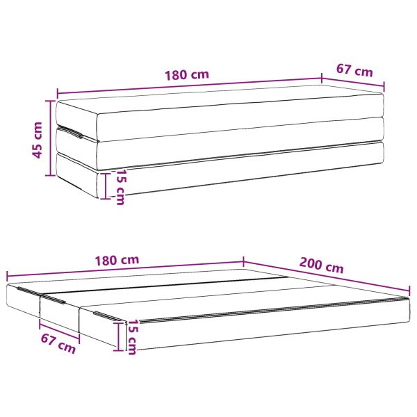 Сгъваем диван легло 180 x 67 x 45 см Черно
