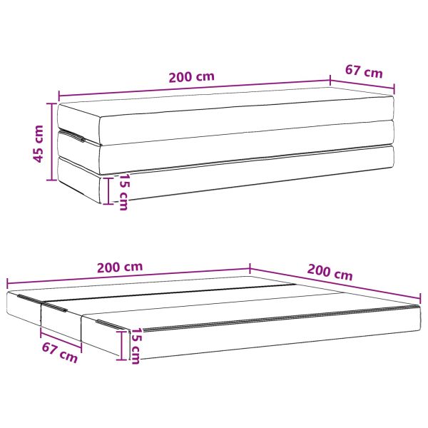 Сгъваем диван легло 200 x 67 x 45 см Таупе