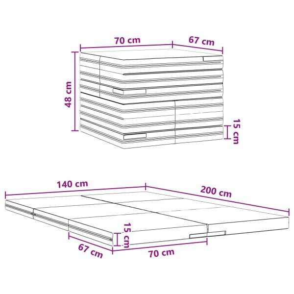 Сгъваем диван легло 140 x 67 x 15 см Черно
