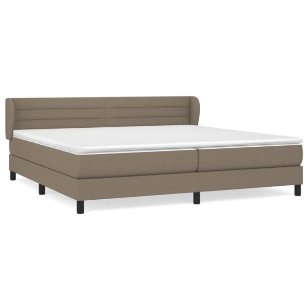 Боксспринг легло с матрак, таупе, 200x200 см, плат