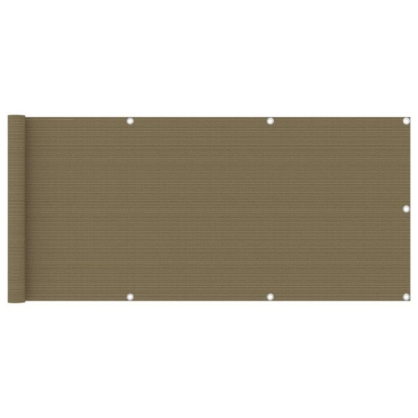 Балконски параван, таупе, 75x600 см, HDPE