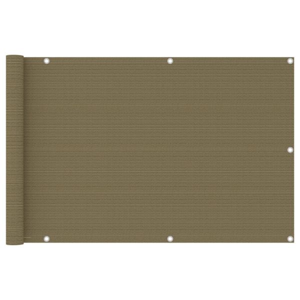 Балконски параван, таупе, 90x400 см, HDPE