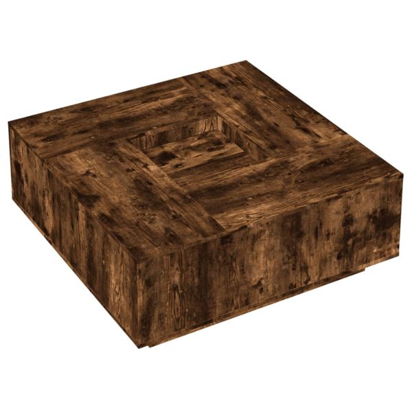 Кафе маса, опушен дъб, 100x100x40 см, инженерно дърво