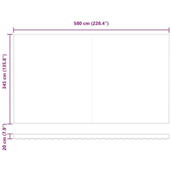 Прибираща се тента Многоцветен 600 × 350 cm Тъкан и алуминий