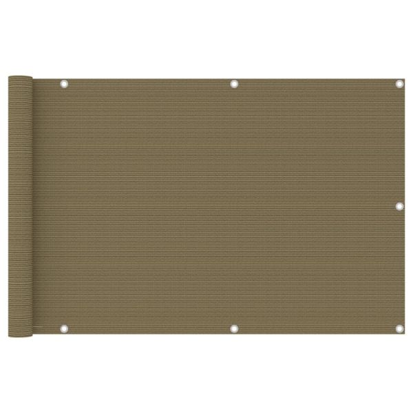 Балконски параван, таупе, 90x500 см, HDPE