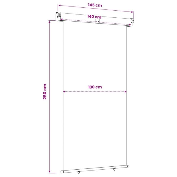 Навес за странична защита на балкон 140 x 250 cm