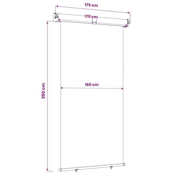 Навес за странична защита на балкон 170 x 250 cm