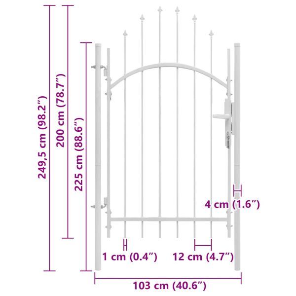 Градинска порта Woerden, стомана, 1x2,45 м, бяла