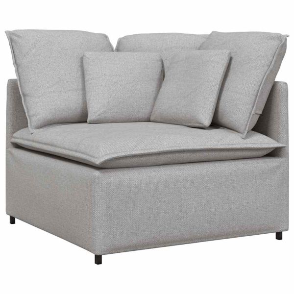 Модулен диван с възглавници, плат, облачно сив