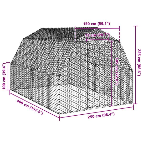 Кокошарник 2,5x4x2,25 м, поцинкована стомана