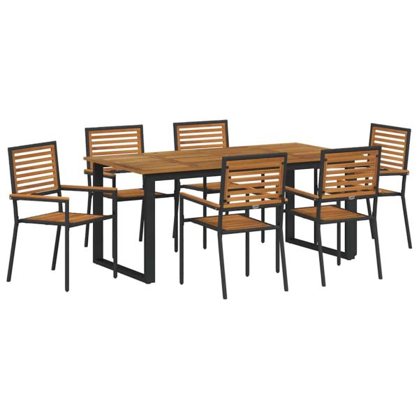 Комплект за хранене в градината 7 pcs Черно