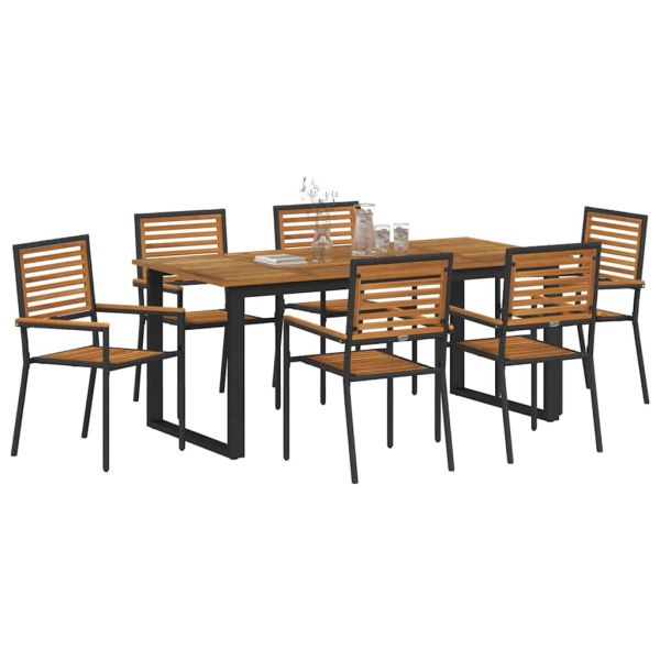 Комплект за хранене в градината 7 pcs Черно