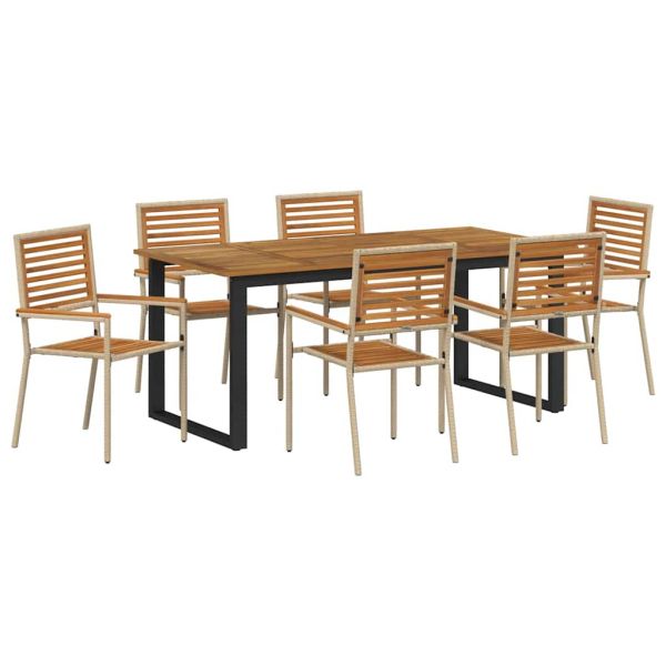 Комплект за хранене в градината 7 pcs Бежово