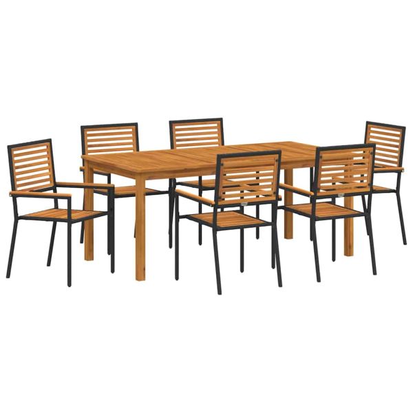 Комплект за хранене в градината 7 pcs Черно
