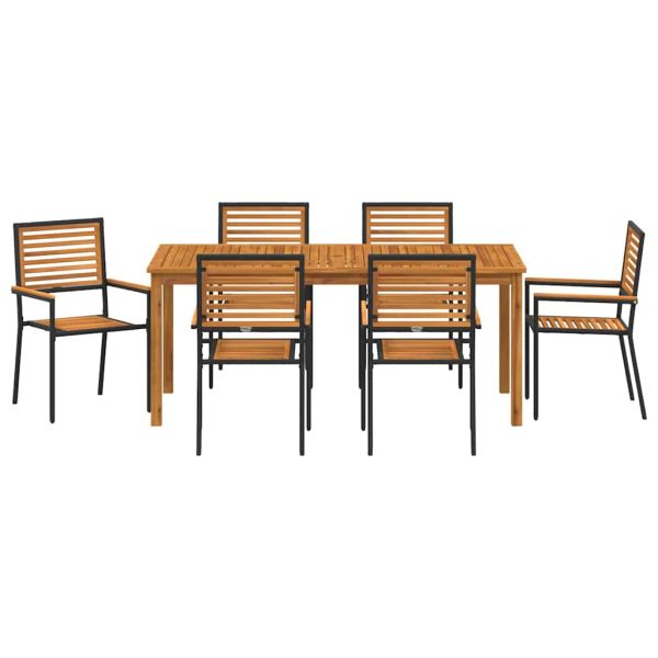 Комплект за хранене в градината 7 pcs Черно