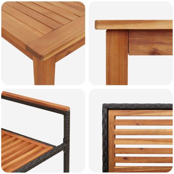 Комплект за хранене в градината 7 pcs Черно