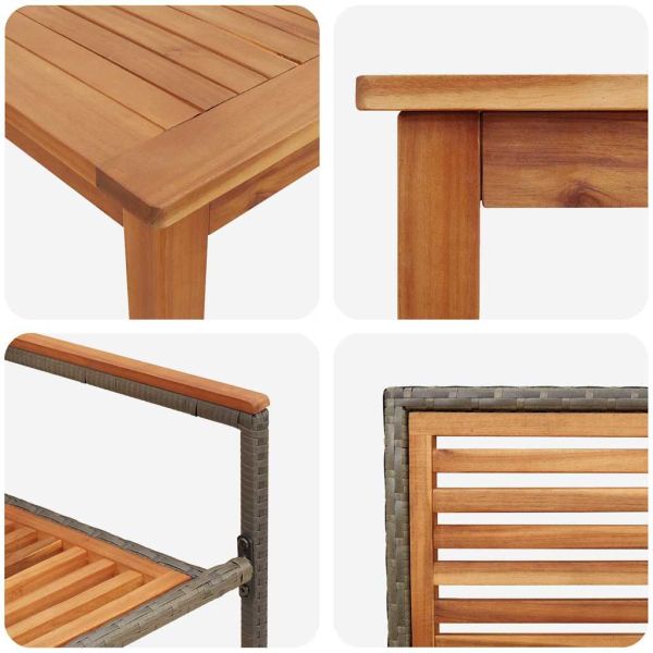 Комплект за хранене в градината 7 pcs Сив