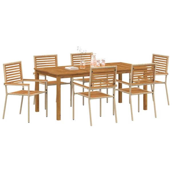 Комплект за хранене в градината 7 pcs Бежово