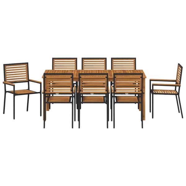 Комплект за хранене в градината 9 pcs Черно