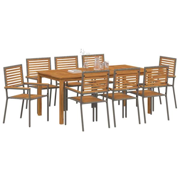 Комплект за хранене в градината 9 pcs Сив