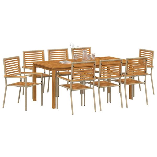 Комплект за хранене в градината 9 pcs Бежово