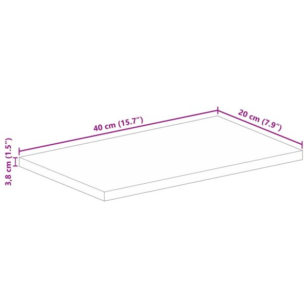 Плот за маса 40x20x3,8 см, правоъгълен, масивна акация