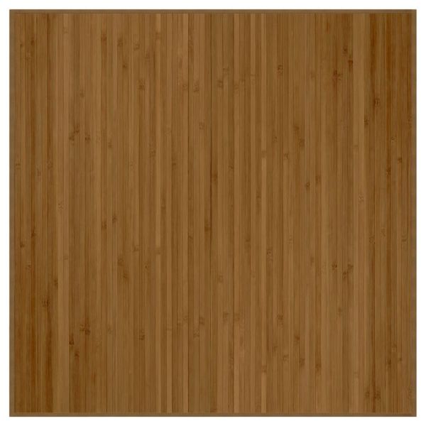 Квадратен килим, кафяв, 100x100 см, бамбук
