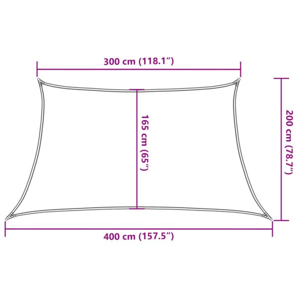 Сенник за платно 160 г/м² Трапецовиден пясък 3/4x2 м HDPE