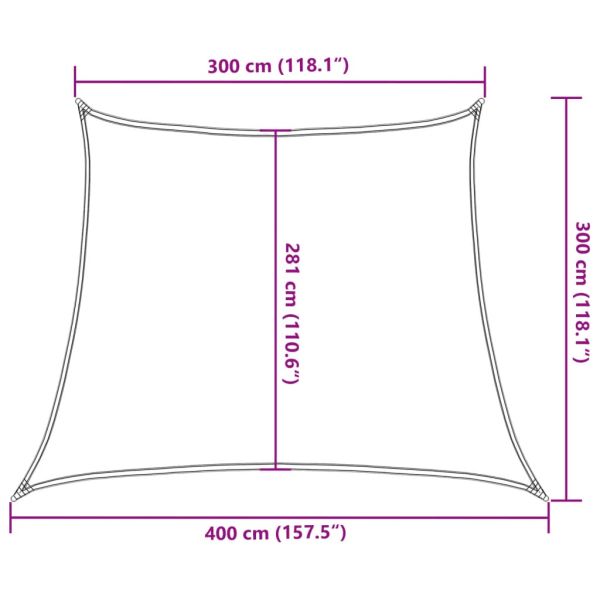 Сенник за платно 160 г/м² Трапецовиден пясък 3/4x3 м HDPE