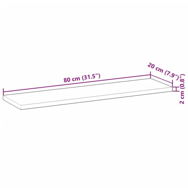 Плот за маса 80x20x2 см, правоъгълен, масивна акация