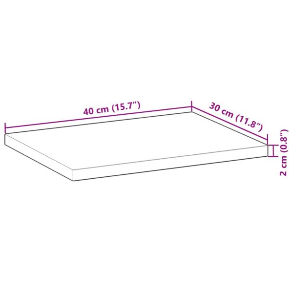 Плот за маса 40x30x2 см, правоъгълен, масивна акация