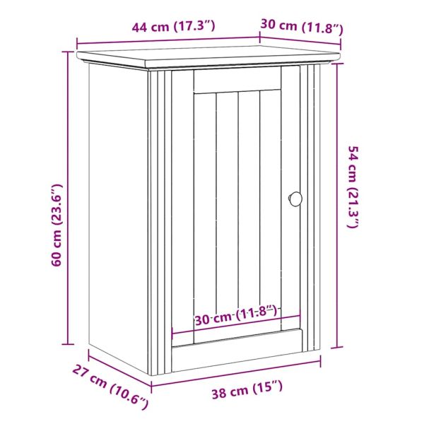 Стенен шкаф за баня BODO сив 44x30x60 см