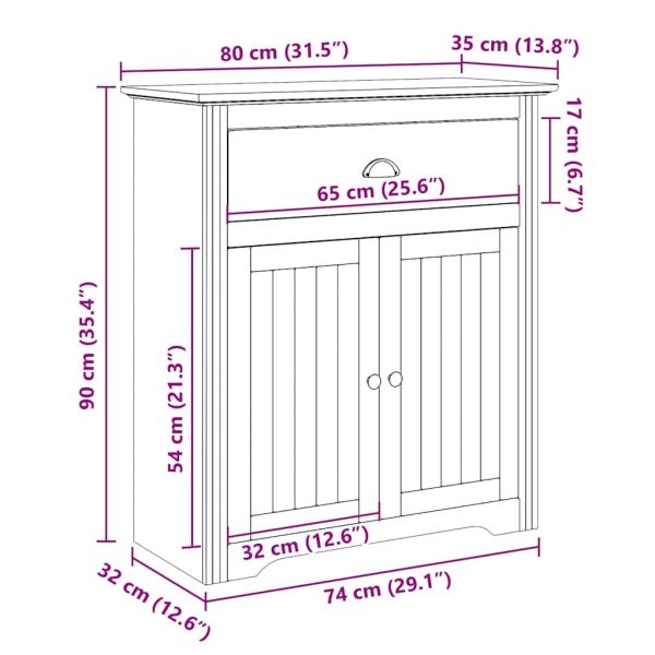 Шкаф за коридор BODO сив 80x35x90 см