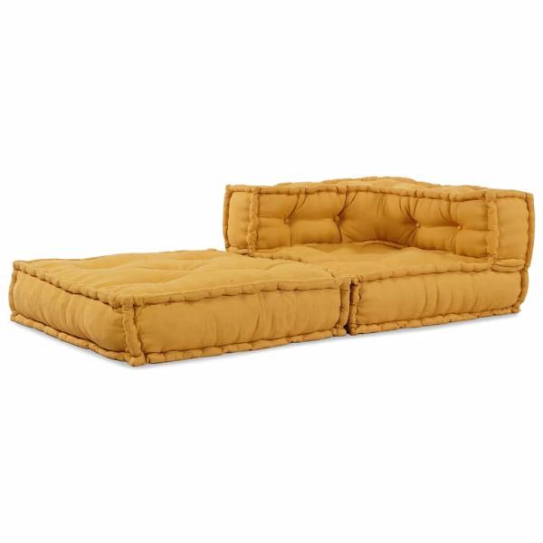 Модулен диван, жълт, 70x70x54, плат