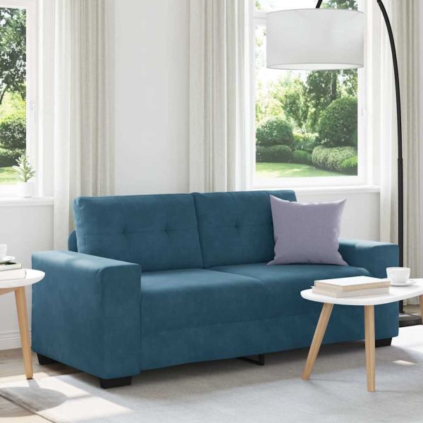 Диван-канапе, син, 180x77x82 см, кадифе