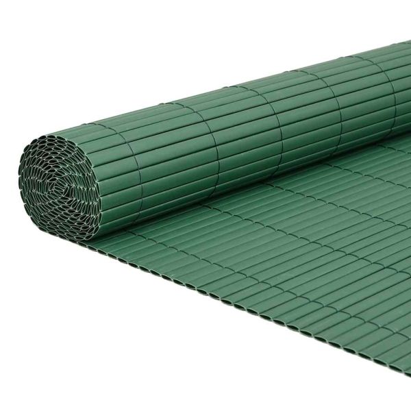 Градинска ограда, двустранна, зелена, 1,8x3 м, PVC