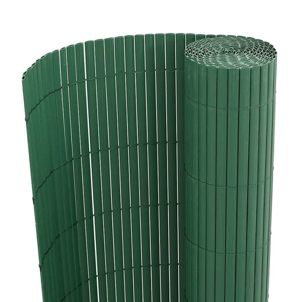 Градинска ограда, двустранна, зелена, 1,8x3 м, PVC