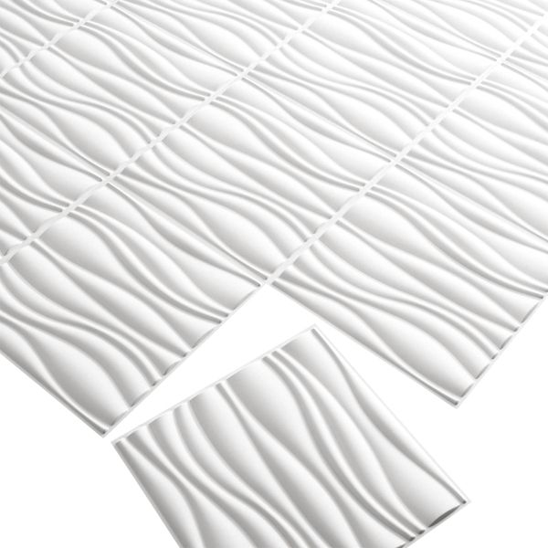 Стенни панели 12 pcs Бяло 50 x 50 cm