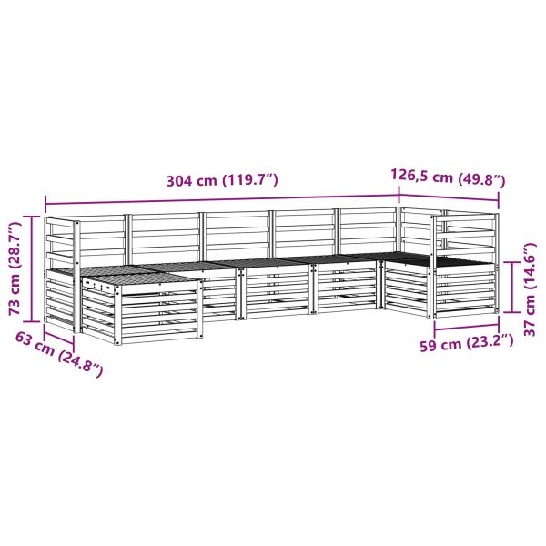 Комплект дивани за открито 7 pcs Бяло